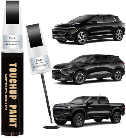 Black(GBA/WA8555) Car Paint Touch Up Pen Compatible with Chevy, 2-In-1 Color Accurate Touch Up Car Scratch Repair Paint Match Chevy Series Premium Automotive Scratch Remover for Nicks & Chips Repair