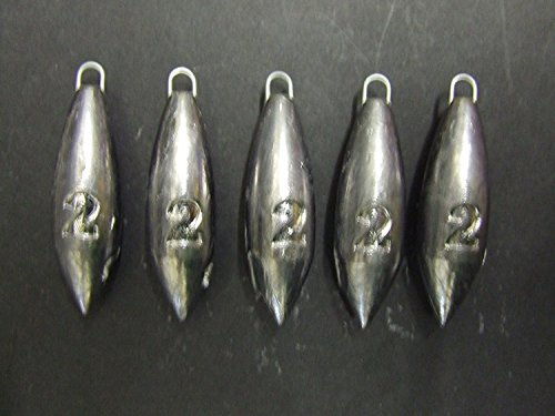 FFT PRO 2oz Plain Sea Fishing Weights Pack Of 5 FOR Mackerel Feather Cod Bass Boat Fishing (2oz x 5)