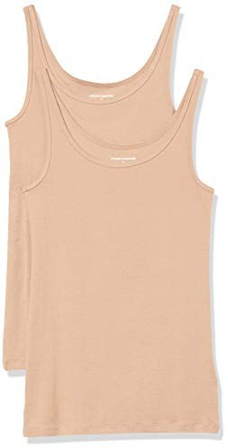 Amazon Essentials dam 2-pack Thin Strap Tank Skjorta (2-pack)