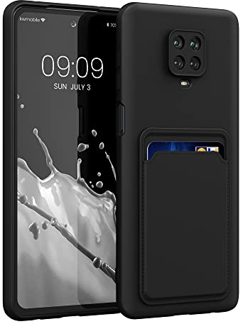 kwmobile Funda Billetera Compatible con Xiaomi Redmi Note 9S / 9 Pro / 9 Pro MAX Funda con Tarjetero - Carcasa Cartera Protectora con Espacio para Tarjeta - Negro Mate