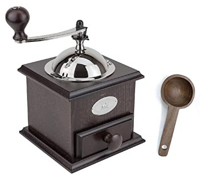 Peugeot Nostalgie Hand Coffee Mill, Walnut W/Wooden Spice Scoop