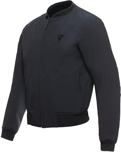 Dainese - Bhyde No-Wind Tex Jacket, Chaqueta Bomber para Moto, Tejido Cortaviento e Hidrófugo, Protecciones Blandas en Hombros y Codos, Chaqueta de Moto para Hombre, Negro, 54