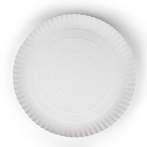 Inoverse 50 piatti di carta, bianchi, usa e getta, rotondi, 30 cm, ecologici, stoviglie usa e getta, piatti da torta, piatti monouso in cartone, piatti di carta