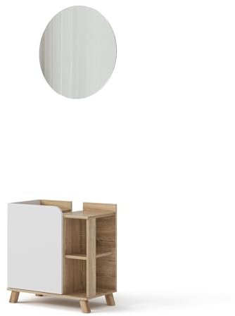 Vicco Set di mobili da bagno Karen, Sonoma/Bianco, 2 parti