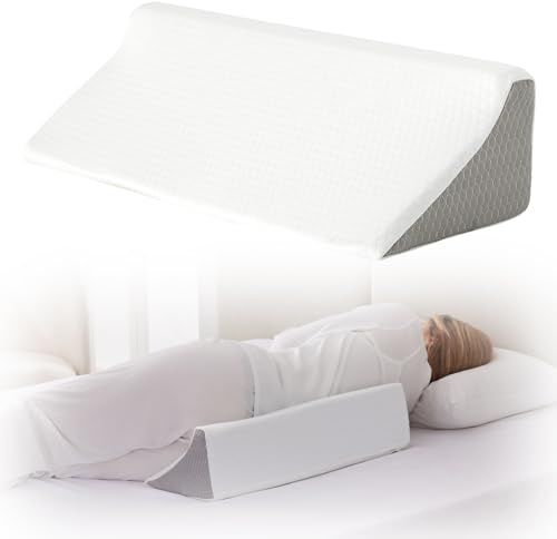 Bedluxe Coussin cale pour dormir sur le côté, coussin de dos en mousse confortable pour les personnes dormant sur le côté, cale de lit et positionneurs du corps pour après une chirurgie, soutien de