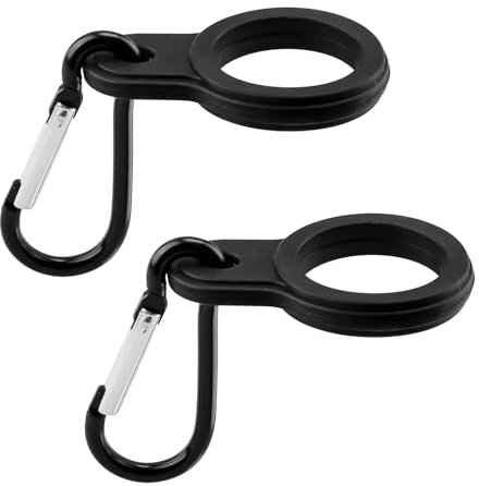 Luckious 2 PCS Rubber Bottle Clip - Multi-Color Silicone Carabiner for Outdoor Water Bottles - Ideal for Hiking and Sports - Convenient and Easy to Carry