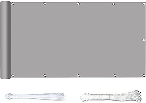Brise-vue gris clair 1 x 3 m - Panneau pare-soleil pour jardin et terrasse - Design coupe-vent et anti-regards - Idéal pour la cour et le balcon - Avec corde et œillets en aluminium