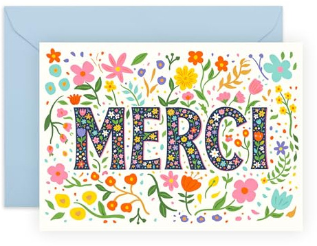 Central 23 Cartes de Remerciement Mariage & Naissance - Motif Petites Fleurs - Avec Enveloppes - Pour Maîtresse, Collègue, Médecin & Amis - Avec Autocollants Amusants
