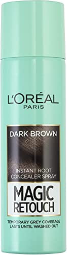 L'Oréal Magic Retouch Instant Root Concealer Spray, Ideal for Touching Up Grey Root Regrowth, Colour: Dark Brown, 150ml