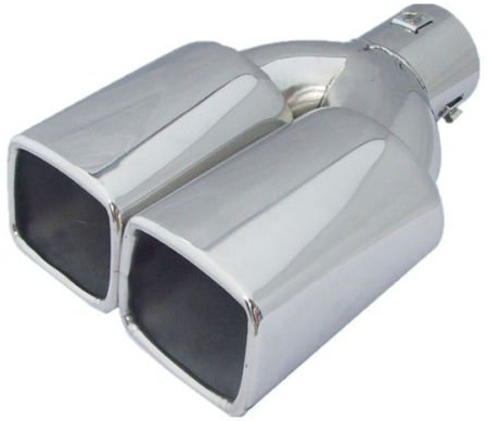 2.5Stainless Steel Inlet Car Tail Rear Pipe Tip Muffler Cover Silver