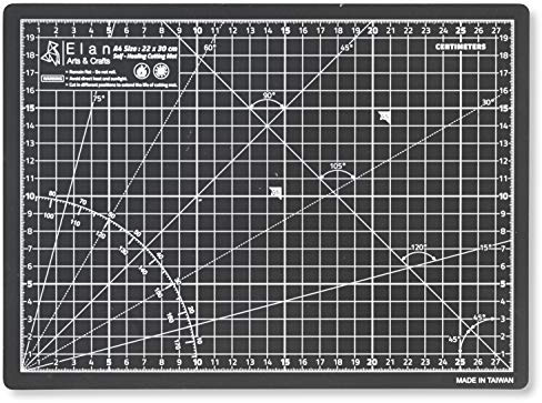 Elan Base de Corte A4 Autocicatrizante Negro, Tabla de Corte 30x22 CM, Tabla Cortar Costura, Base de Corte A4, Protector Mesa Manualidades de 5 Capas