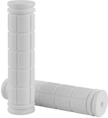 MSDADA Fahrradgriffe Komfortable Weich Gummi Lenker Griff rutschfest Stoßfest Handgriffe für Fahrräder Scooter MTB Mountainbike Rennrad Rollstuhl Dreirad Klapprad 1 Paar (Weiß)