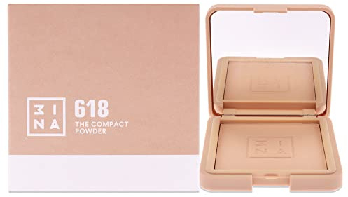 3INA MAKEUP - The Compact Powder 618 - Sand - Natürliches, seidiges Finish - Gleichmäßige Abdeckung - Angenehme und leuchtende Textur - Mineralpuder - Leicht zu verblenden - Vegan - Cruelty Free