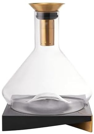 RBT Premium Wine Decanter with Sediment Strainer and Integrated Aerator | Crystal Glass Carafe to Enhance Flavor and Clarity