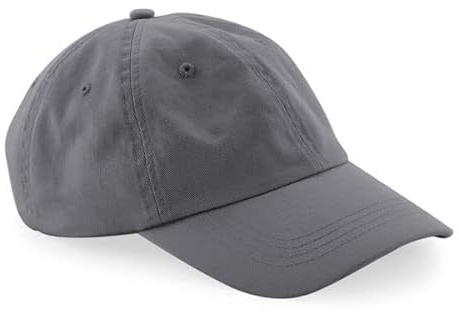 Beechfield Organic Cotton 6 Panel Dad Cap - Erwachsene, Unisex, Graphitgrau, Baseball Cap