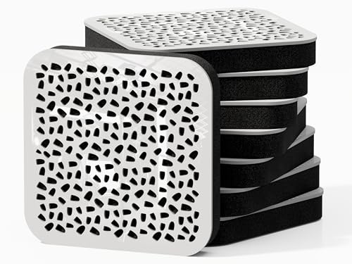 Pack de 4 mini paneles acústicos de absorción y diffusion del sonido | Absorción - Difusión - Reflexión - Insonorización | 23 × 23 cm | Color de placas perforadas: [ENRIA | Plástico blanco brillante]