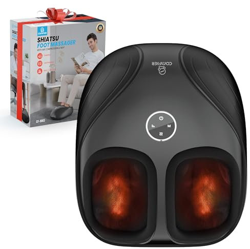 COMFIER Fußmassagegerät mit Wärme, Geschenke für Frauen, Männer, Shiatsu Fussmassage, Kneten Rolling Compression für Plantar Fasciitis, Neuropathie, bis Schuhgröße 46
