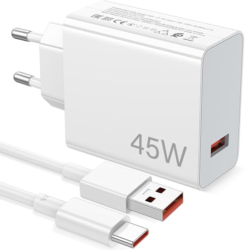 45 W USB-laddare med 6 A typ C-laddningskabel, 1 m för Xiaomi Redmi Note 14Pro 13Pro 12Pro 11Pro, snabbladdare, USB-laddare, mobiltelefonladdare för Xiaomi 14T Pro för POCO X7 M7Pro M8 Pad 7 för Redmi