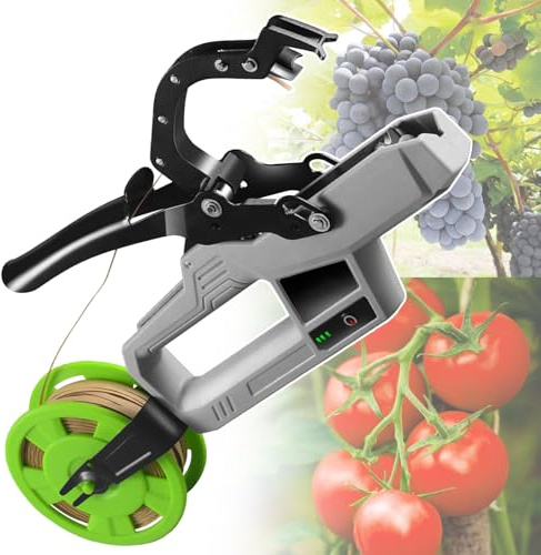 VNATWGOO Macchina Legatrice Elettrica per Piante, Macchina Legatrice per Piante in Rattan Senza Fili, Strumento Portatile per Legare da Giardino, per Pomodoro, Cetriolo, UVA