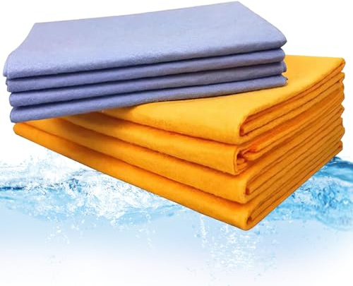 DGMI Miracle Shammy absorbente, paño de limpieza multiusos, paño de limpieza ultra absorbente, reutilizable (60 x 50 cm + 38 x 38 cm) para la limpieza de suelos y el hogar