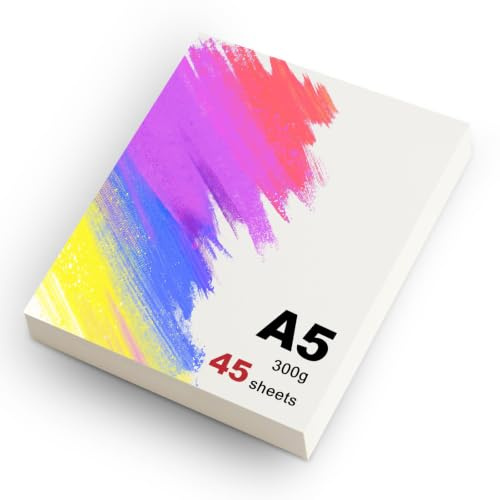msymsyu 45 Blätter Aquarellpapier A5 300g Watercolor Paper 21x15cm