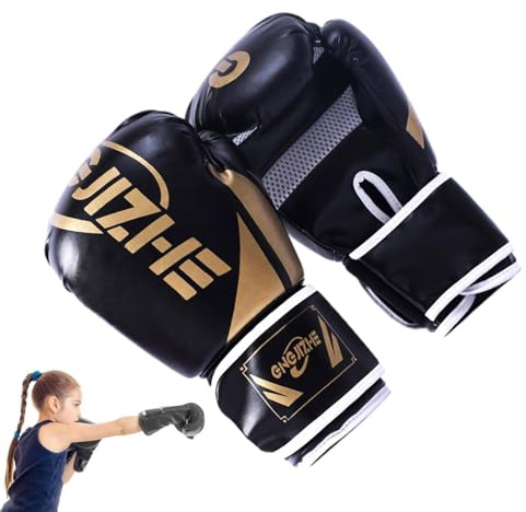 Guantes de boxeo para niños, guantes de entrenamiento de 25 cm, acolchado de espuma gruesa, protector de manos transpirable, correa de muñeca, cómodos guantes de artes marciales mixtas para niños