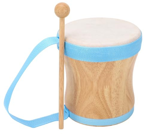 Handtrumma Professionellt slaginstrument Trä Fårskinnstrumma med sticka för föreställningar, fester och musikfestivaler (Blå)