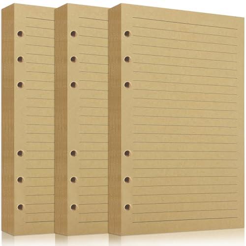 240 Feuilles Recharge A5 Ligné Vierge, Papier pour Classeur 6 Anneaux | Flying Pottery Inserts Perforés 6 Trous, Carnet de Notes, Organiseur,Agenda,Bullet Journal, Dessin et Croquis (papier ligné)