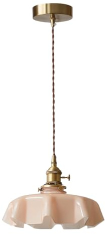 HUAYUSEDF E26 Ljuskälla Pendellampa i glas, hänglampa nordisk minimalistisk stil, höjdjusterbar ljuskrona med ett huvud, sovrummet, köksö Balkongdekoration Ljusarmaturer