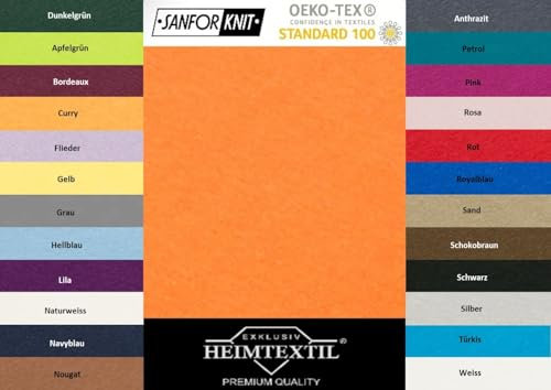 EXKLUSIV HEIMTEXTIL Marke Jersey Spannbettlaken 120 x 200 cm 100% Baumwolle Öko - Tex Zertifiziert, Markenqualität, Matratzenhöhe bis 25 cm, Terrakotta