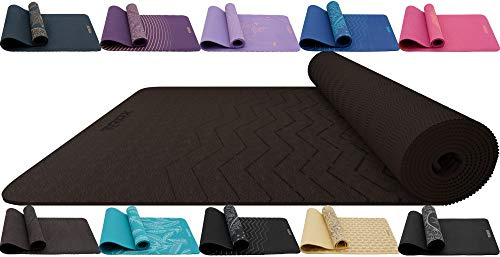 RDX Yoga Mat TPE 6mm Thick with Straps and Carry bag, REACH ROHS Compliant, 6P Latex Free Eco Friendly Non Slip Mats for Men Women, Home Gym Fitness Workout Exercise Pilates Aerobic Planks, 183 X 61CM
