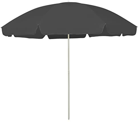vidaXL Sombrilla de Playa, Parasol Toldo Protector Decorativo, Refugio Solar, Paraguas para Jardín Patio Terraza Exterior, Antracita 300 cm