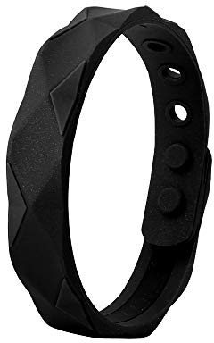 Power Ionics Pulseras de Negro Silicona Pulseras Guays para Hombres Bolsa de Regalo de Joyería 24 cm 5 agujeros ajustables se ajusta a muñecas de 15 a 23 cm