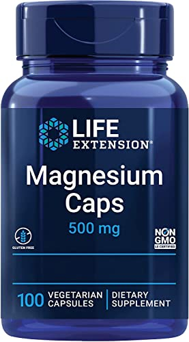 Life Extension, Magnesium Caps, 500 mg, 100 Capsule vegane, Testato in Laboratorio, Senza Glutine, Vegetariano, Senza Soia, Non OGM