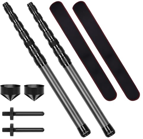 imgokaha Carbon Fiber Tent Poles, Telescoping Tarp Poles Heavy Duty Adjustable, Portable & Lightweight for Tent Fly, Awning, Outdoor Camping, Hiking 9.8FT
