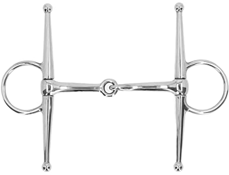 Natudeco D-Ring-Trense, D-Trense Doppelt Gebrochen, 125 mm Pferdetrense Pferdemaulgebisse Vollbackentrense Edelstahlring Farm Jointed Bit Pferdegebiss Tack Snaffle Bit Pferdeknebel Dicke Bit