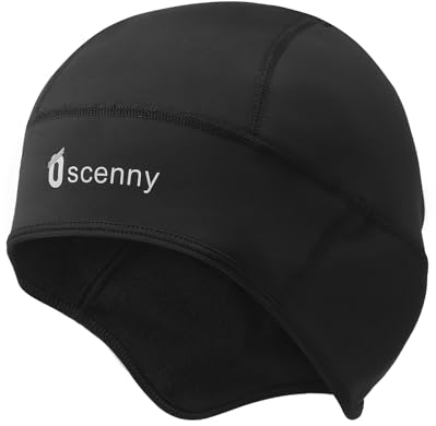 Oscenny Fahrradmütze,Winddicht Wasserdicht,Skull Cap Beanie,Hilfe Hördesign,Stretch Soft zum Joggen,Motorrad,Ski,Football,Laufmütze Männer Frauen Winter Mütze