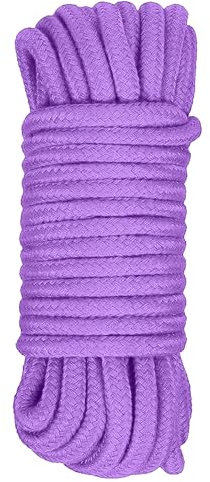 Corde en coton souple de 10 m de long - Noire - 8 mm de long - Pour travaux manuels - Corde à nouer tout usage (violet)