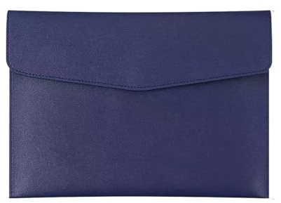 Sac de documents,Mallette,Paquet de fichiers A4, B5, A5, A6,Sac à documents professionnels,Grande capacité,Imperméable et résistant à l'humidité,Fait de cuir (Bleu, B5)