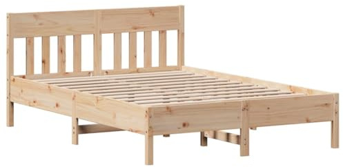 vidaXL Estructura de Cama sin colchón Madera Maciza de Pino 135x190 cm