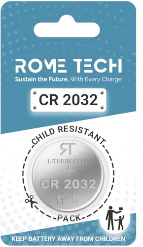 Rome Tech CR2032 Battery for Garage Door Remote – Genie Garage Door Opener Battery, Genie Garage Door Opener Remote Battery – CR2032 Coin Cell Replacement - 1 Pack