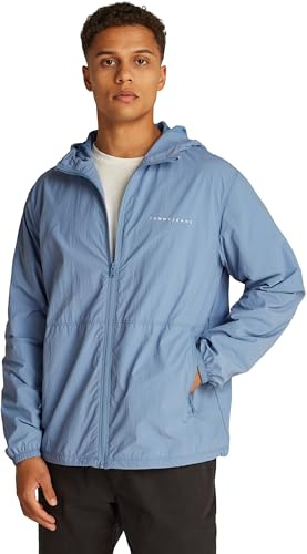 Tommy Jeans Cortavientos Hombre Chicago con capucha, Azul (Colorado Blue), M
