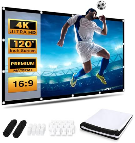Cosy Cast British Designed 120 Inch Projector Screen | 16:9 Home Cinema Indoor or Outdoor Projector Screen | Convenient Projection Screens For Multiple Uses