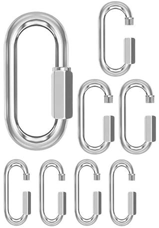 8 Stück M4 Karabinerhaken Schwerlast, karabinerhaken Edelstahl,Edelstahl karabiner,Schraubkarabiner Schnellkupplung Kette, Carabiner Haken,karabinerhaken für Schaukel, Aktivitäten im Freien, Camping