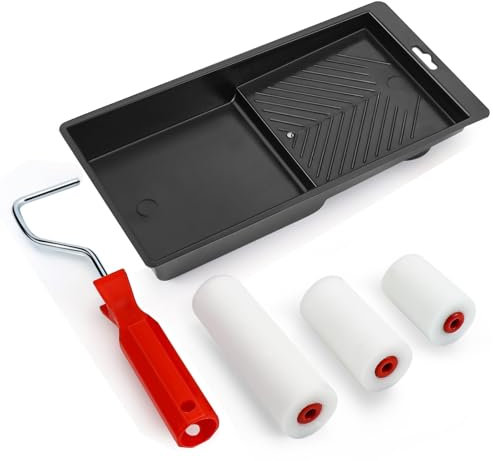 Farbroller Set Farbwanne Klein Lackierwalze Farbroller Wandfarbe Malerset Malerrolle Lackrolle Lackierrolle