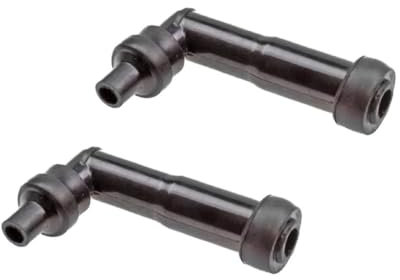 2x Zündkerzenstecker XD05F | 60° abgewinkelt | Entstört 5k Ohm | Passend für Honda CB 1000, Kawasaki ZXR 750, Suzuki GSX 1100, Yamaha FJ 1200 | 10mm & 12mm | Hitzebeständig & wasserdicht