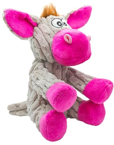 AEITPET Squeaky Plush Dog Toys for Small and Medium dogs, Soft Donkey Dog Toy for Cuddling and Play, Interactive Puppy Boredom Toys with Squeaker and Crinkle Paper