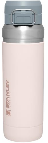 STANLEY Quick Flip Botella Agua Acero Inoxidable 1.06L - Cantimplora Mantiene Frío 18 Horas - Anti-Fugas - Water Bottle Sin BPA - Compatible con Portavasos - Apta Para Lavavajillas - Rose Quartz