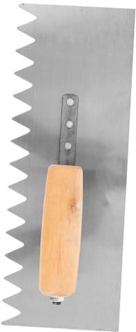FUTUREORYY Llano De Mano Con Mango De Madera Ergonómico Espátula De Acero Al Carbono Con Dientes Puntiagudos Para Concreto y Obra Herramienta Versátil Para Jardinería y Albañilería