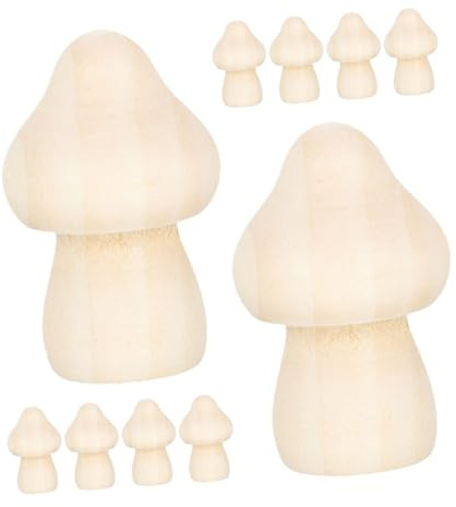 BELLIFFY 15 St Träsvampar för DIY Hantverk Ofärdiga Träfigurer med Släta Kanter Målardekorationer för Bord Fester och Personliga Inredningar Säkra för Pojke Flicka och Vuxna